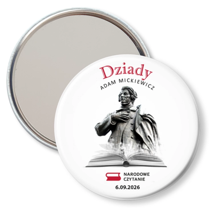 przypinka lusterko Narodowe Czytanie Dziady Adama Mickiewicza