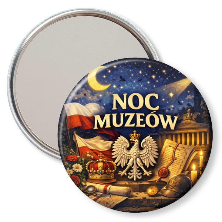 przypinka lusterko Noc Muzeów - symbole narodowe