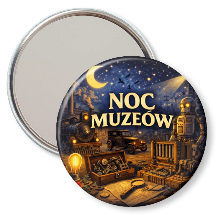 przypinka lusterko Noc Muzeów - technika i przemysł