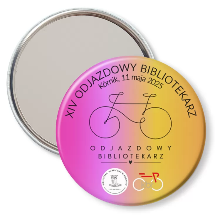 przypinka lusterko Odjazdowy Bibliotekarz 2025
