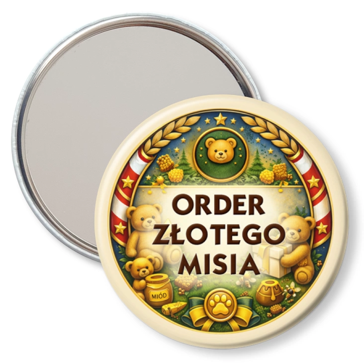 przypinka lusterko Order Złotego Misia
