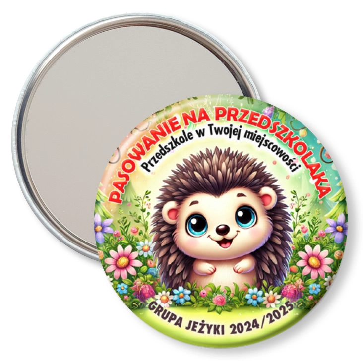 przypinka lusterko Pasowanie na przedszkolaka grupa Jeżyki