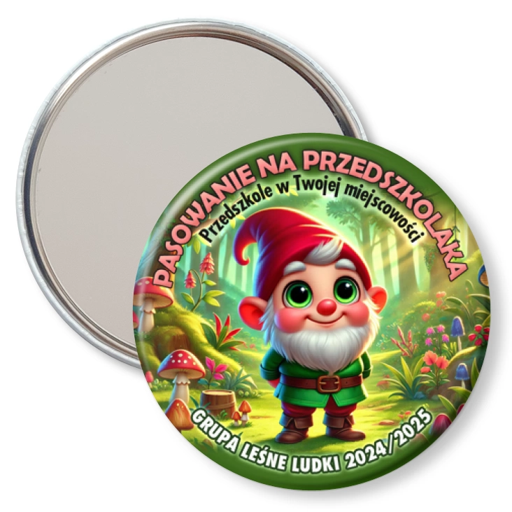 przypinka lusterko Pasowanie na przedszkolaka grupa Leśne Ludki