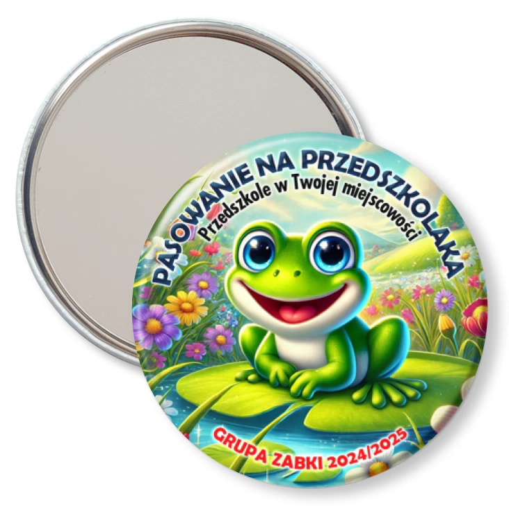 przypinka lusterko Pasowanie na przedszkolaka grupa Żabki