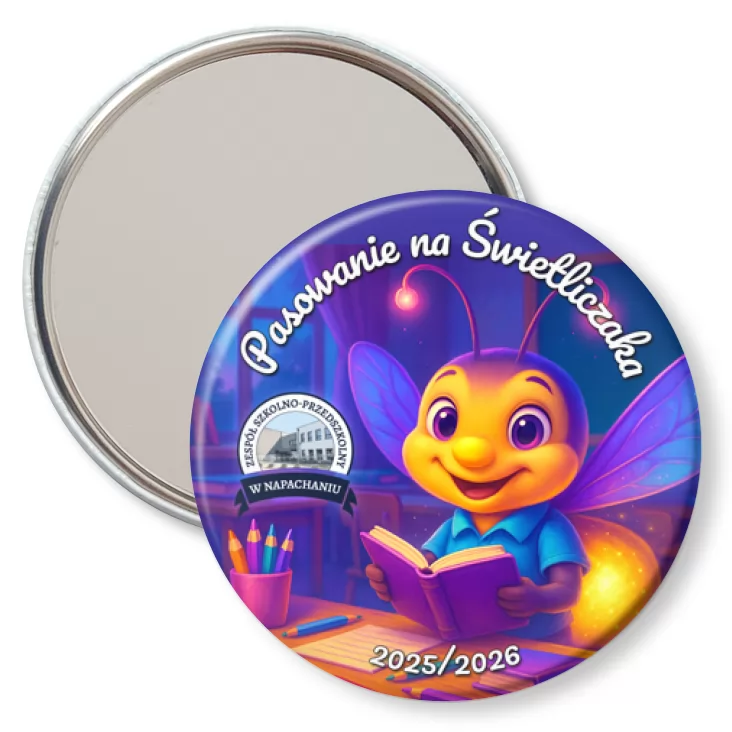 przypinka lusterko Pasowanie na Świetliczaka ZSP Napachanie świetlik