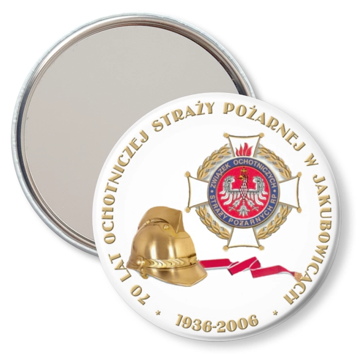 przypinka lusterko 70 lat OSP w Jakubowicach
