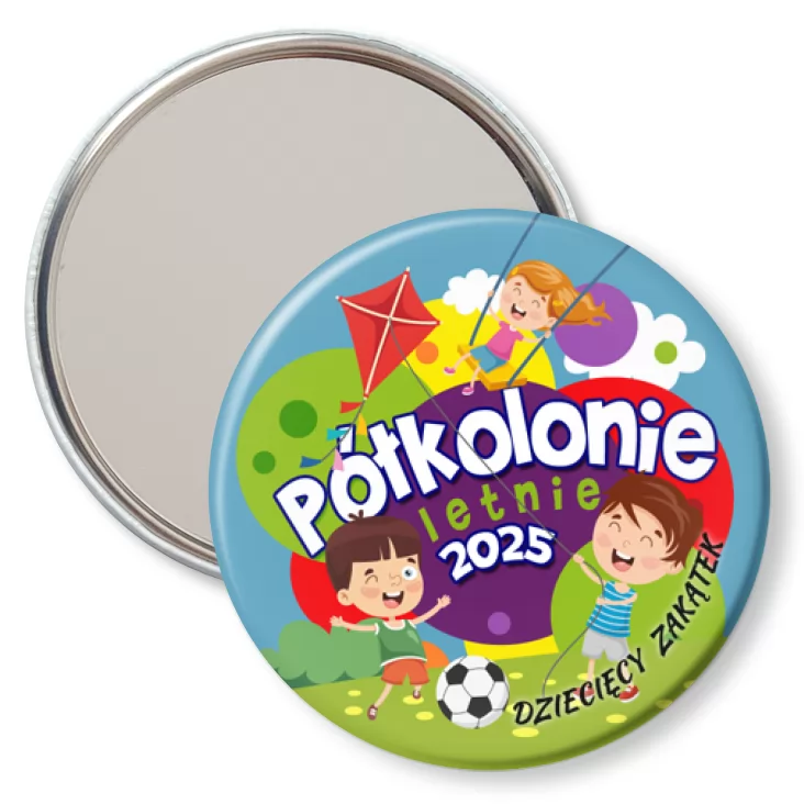 przypinka lusterko Półkolonie Dziecięcy Zakątek