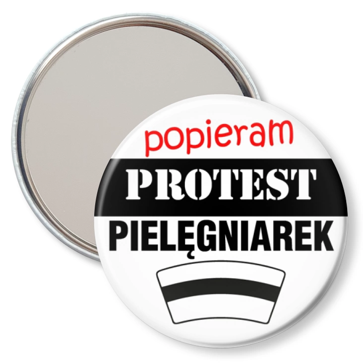 przypinka lusterko Popieram protest pielęgniarek