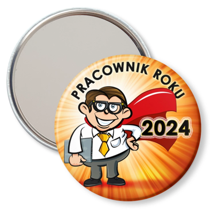 przypinka lusterko Pracownik Roku superman w okularach
