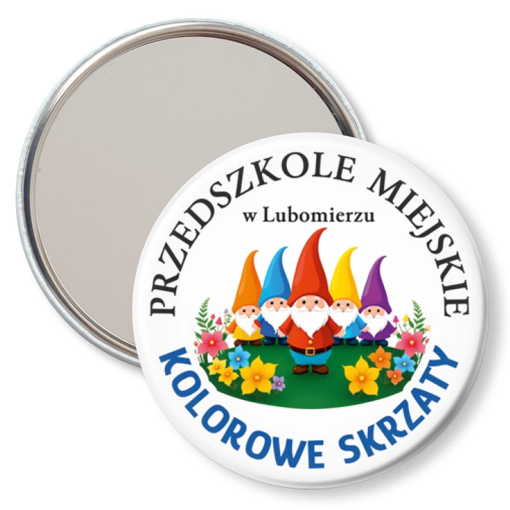 przypinka lusterko Przedszkole Kolorowe Skrzaty