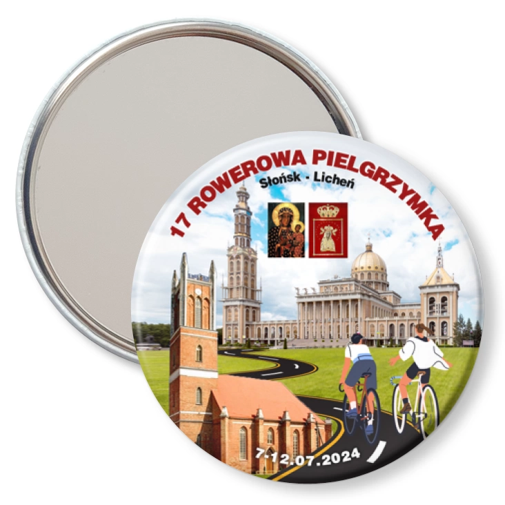 przypinka lusterko 18 Rowerowa Pielgrzymka Słońsk - Licheń 2024
