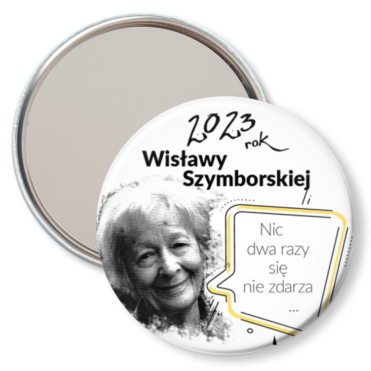 przypinka lusterko 2023 Rok Wisławy Szymborskiej