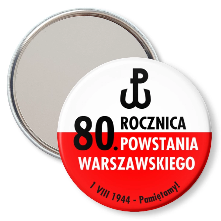 przypinka lusterko 80. rocznica Powstania Warszawskiego