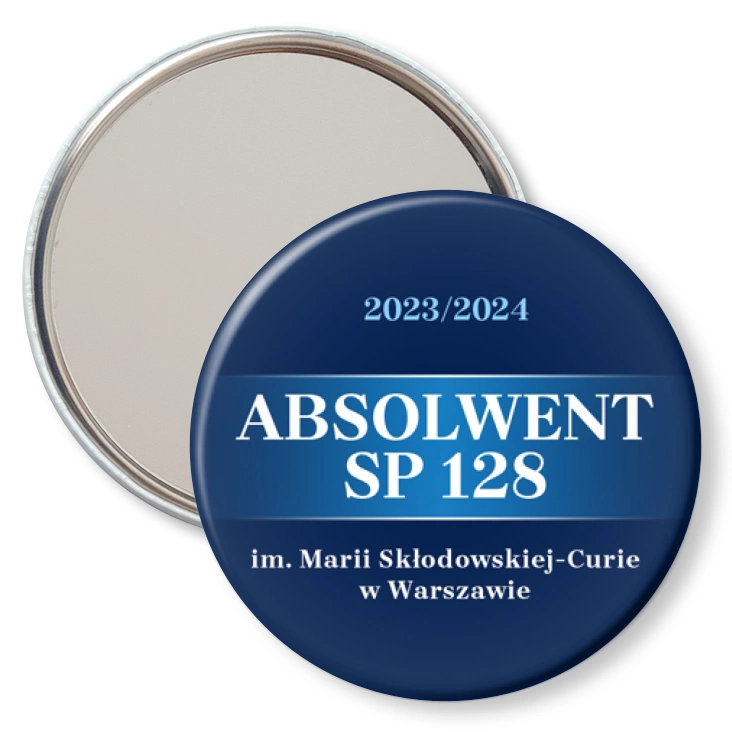 przypinka lusterko Absolwent SP 128 w Warszawie