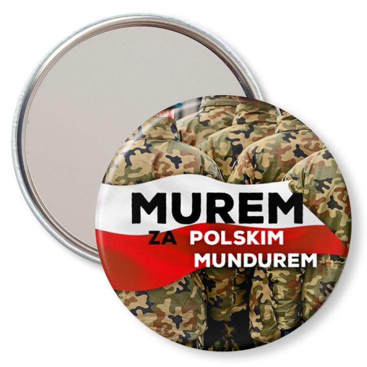 przypinka lusterko Akcja Murem za polskim mundurem