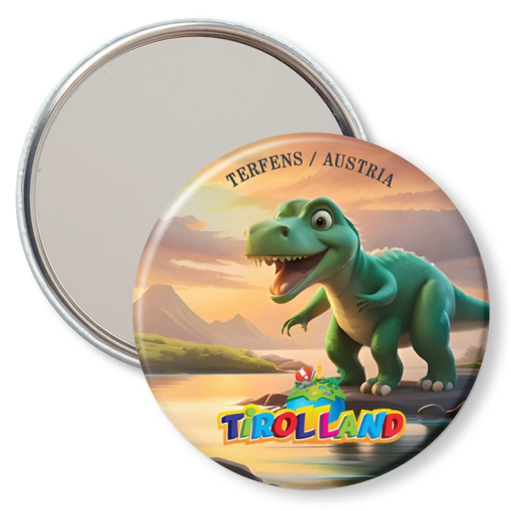 przypinka lusterko Bajkowy tyranozaur Tirolland