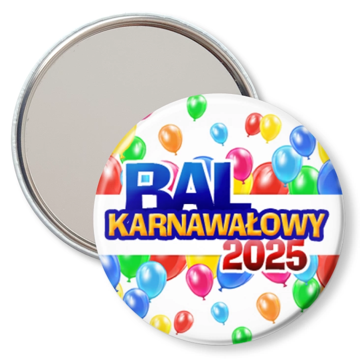 przypinka lusterko Bal Karnawałowy w balonach