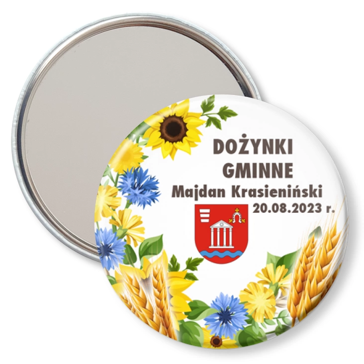 przypinka lusterko Dożynki Gminne Majdan Krasieniński 2023