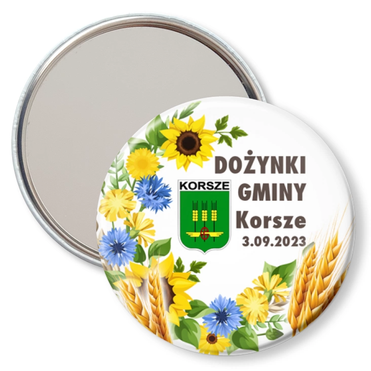 przypinka lusterko Dożynki Gminy Korsze 2023