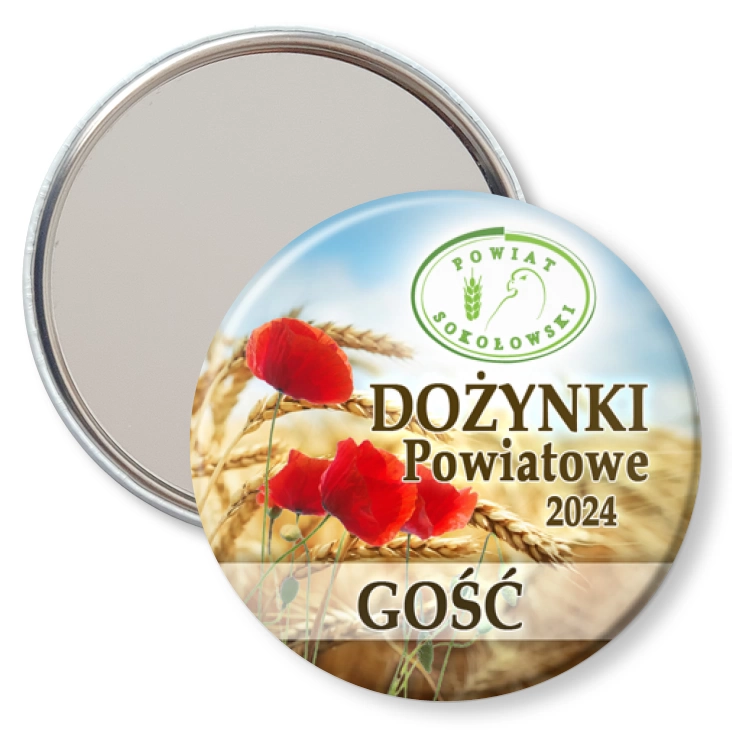 przypinka lusterko Dożynki Powiat Sokołowski