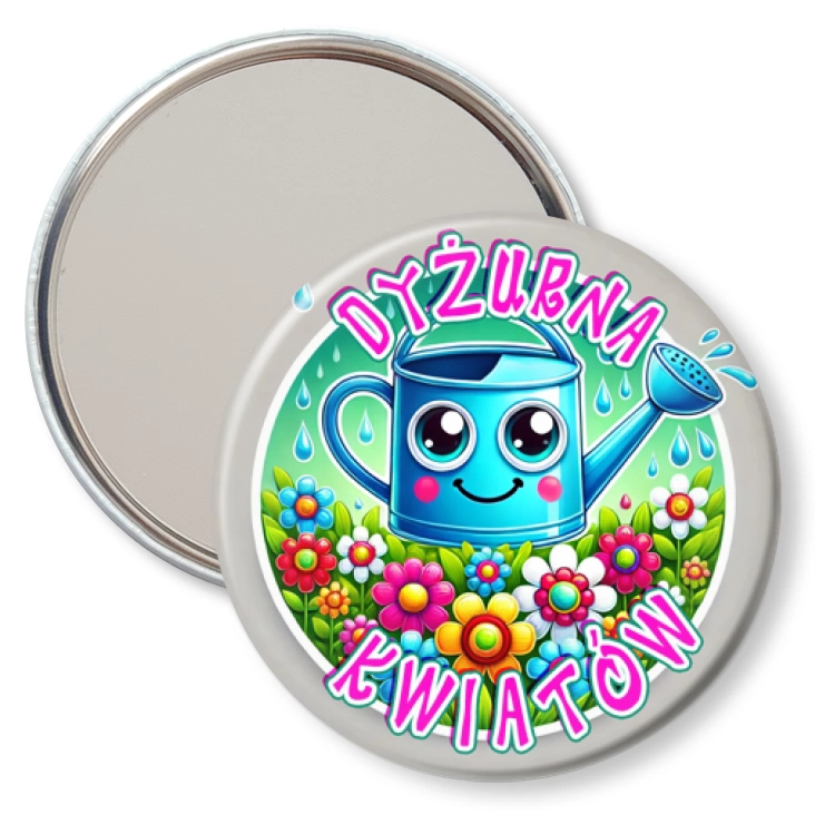 przypinka lusterko Dyżurna Kwiatów z konewką