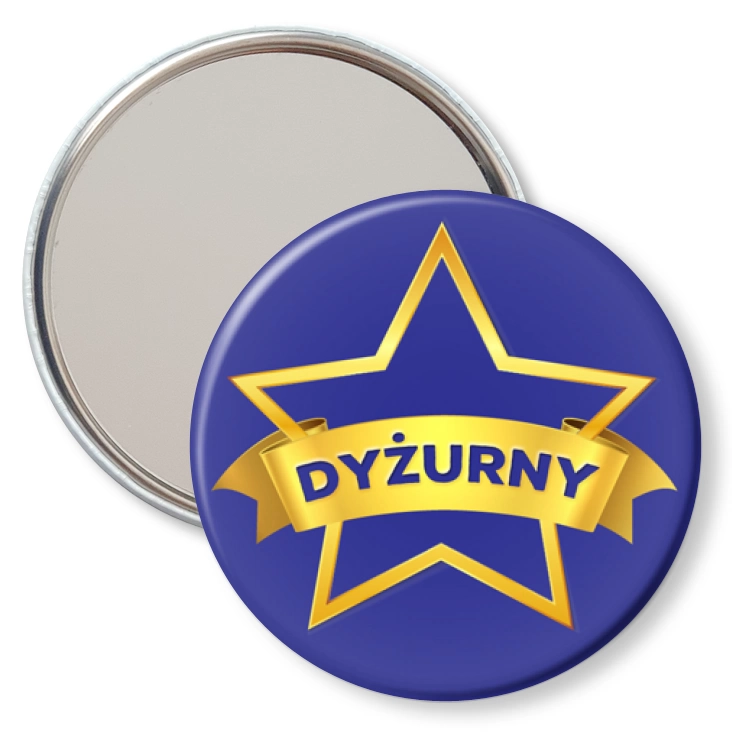 przypinka lusterko Dyżurny złota gwiazda