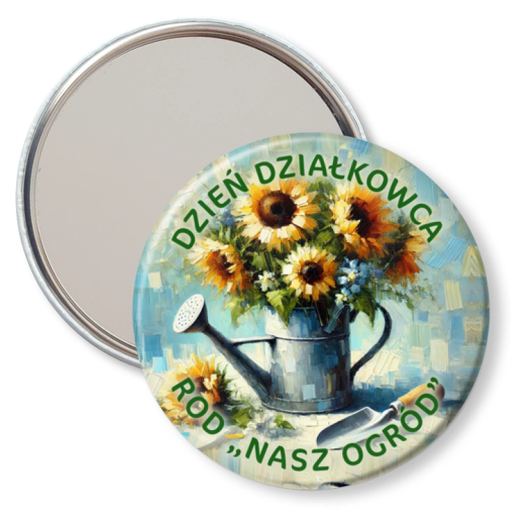 przypinka lusterko Dzień działkowca słoneczniki