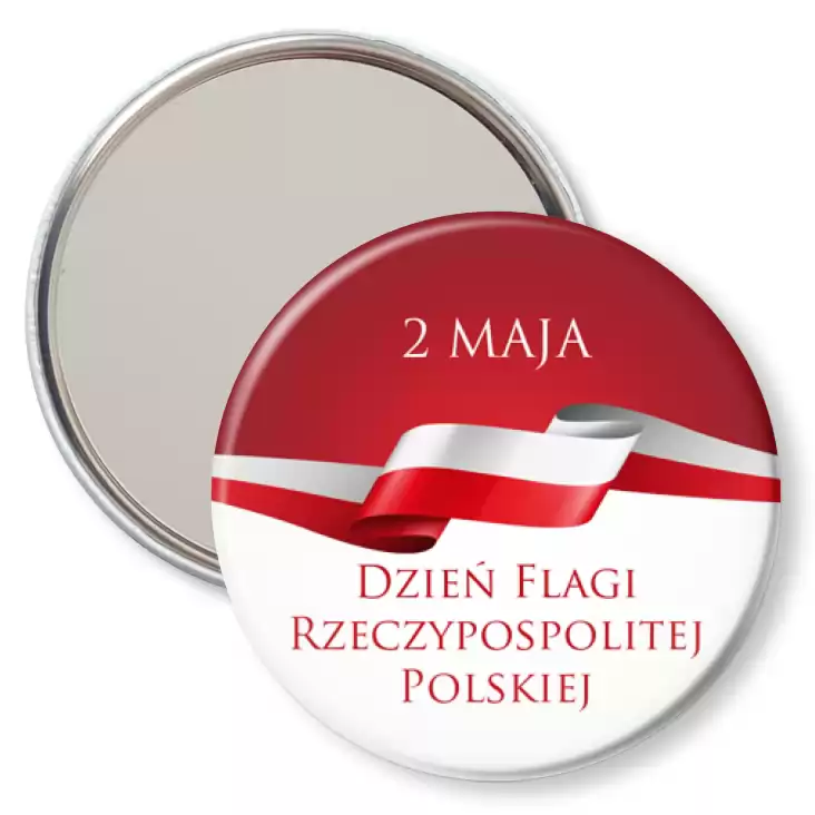 przypinka lusterko Dzień Flagi Rzeczypospolitej Polskiej z zawijasem