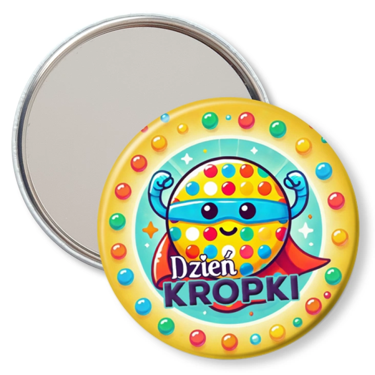 przypinka lusterko Dzień Kropki Kropka superbohaterka