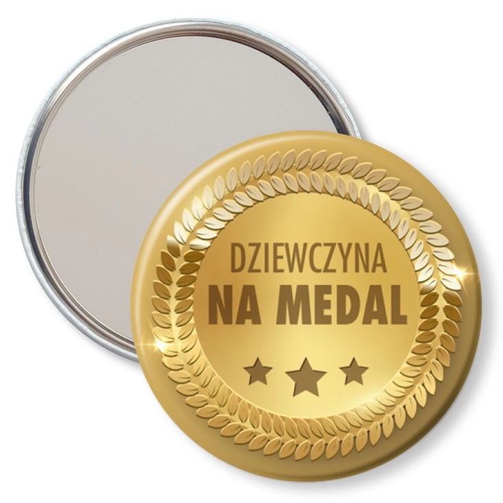 przypinka lusterko Dziewczyna na medal