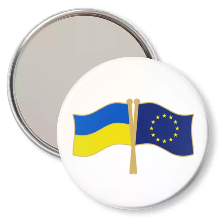 przypinka lusterko Flagi Ukraina Unia Europejska