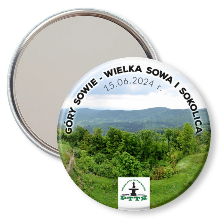 przypinka lusterko Góry Sowie Wielka Sowa i Sokolica