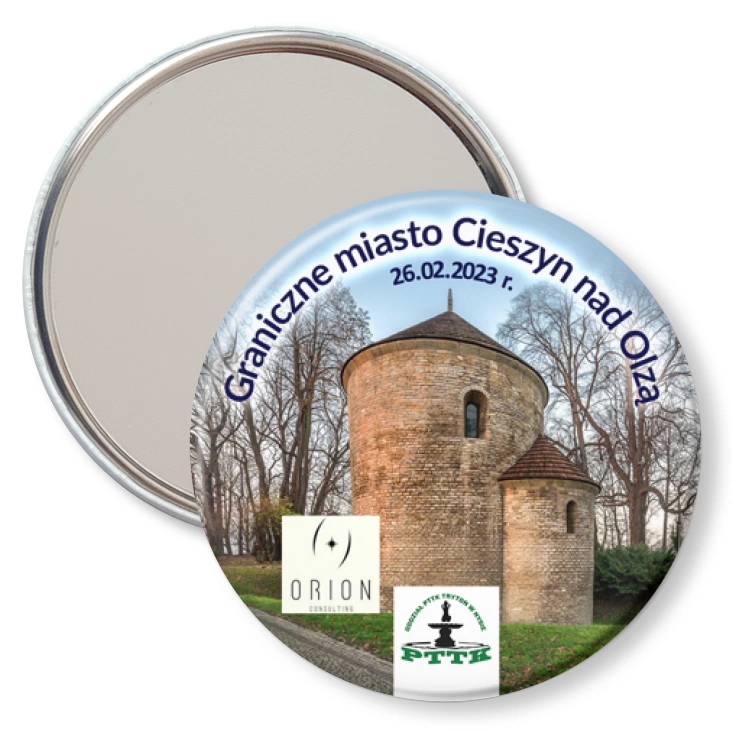przypinka lusterko Graniczne miasto Cieszyn nad Olzą 2023