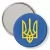 Przypinka lusterko Herb Ukraina na niebieskim tle