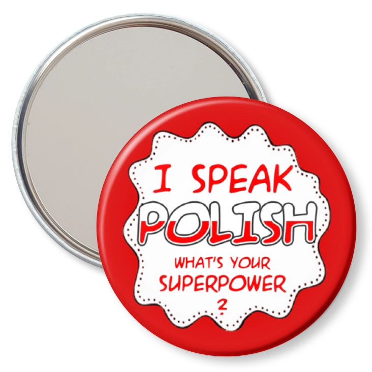 przypinka lusterko I can speak polish