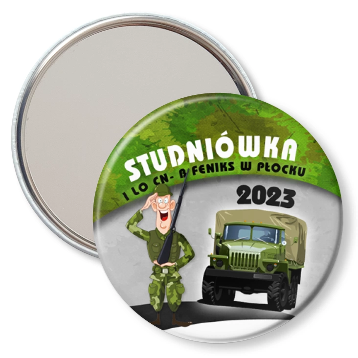 przypinka lusterko I LO CN-B Feniks W Płocku Studniówka 2023