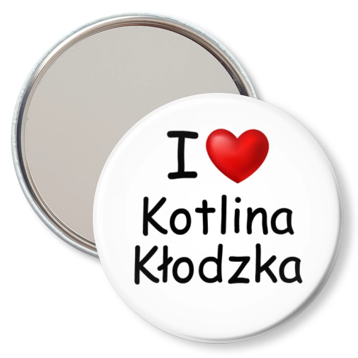 przypinka lusterko I love Kotlina Kłodzka