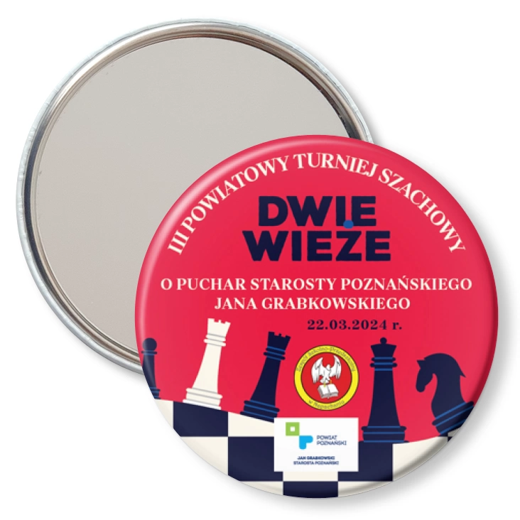 przypinka lusterko III Turniej Szachowy Dwie Wieże ZSP Napachanie