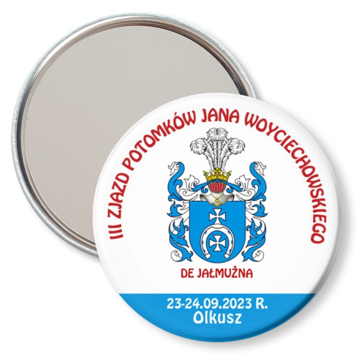 przypinka lusterko III Zjazd Potomków Jana Wojciechowskiego Olkusz