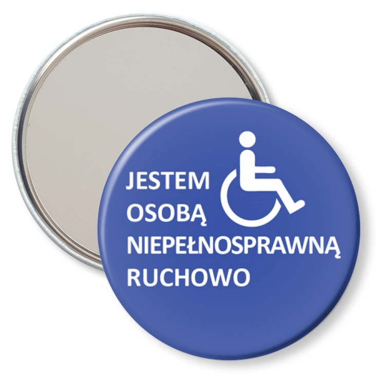 przypinka lusterko Jestem osobą niepełnosprawną ruchowo