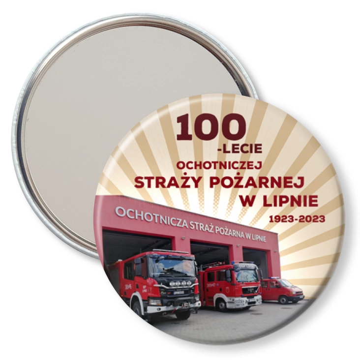 przypinka lusterko Jubileusz 100 lat OSP w Lipnie