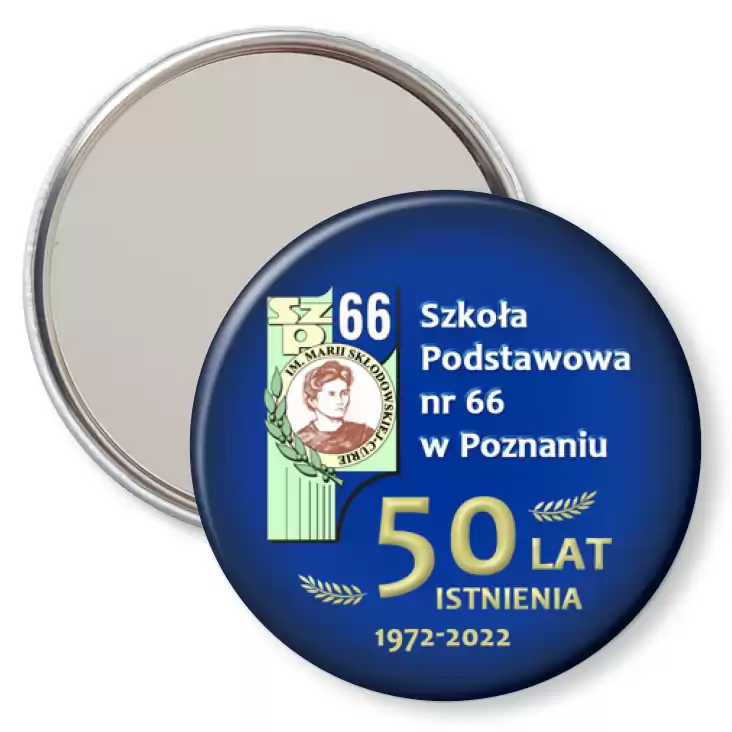 przypinka lusterko Jubileusz 50-lecia istnienia SP 66 w Poznaniu