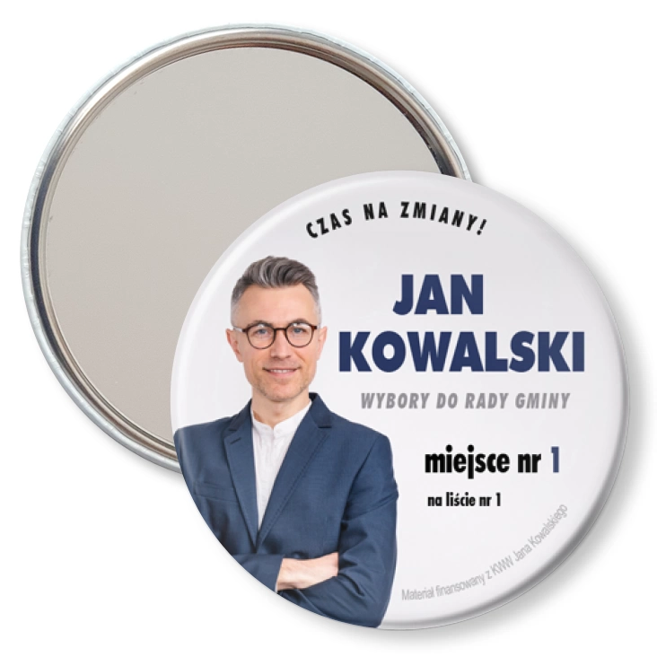 przypinka lusterko Kandydat w wyborach