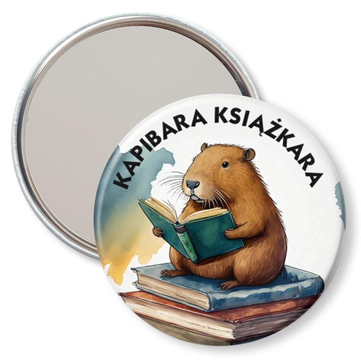 przypinka lusterko Kapibara książkara