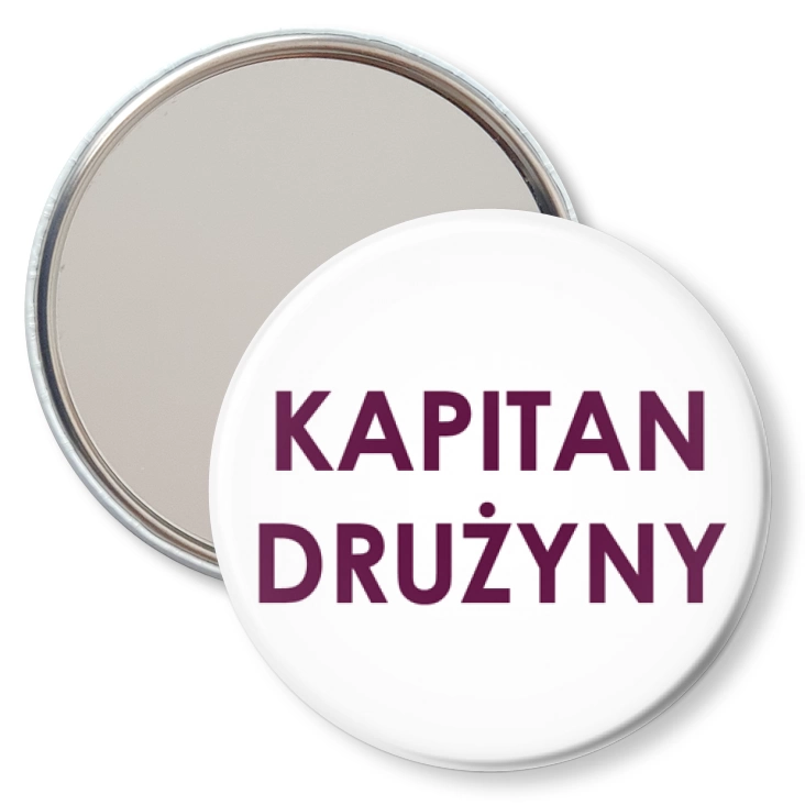 przypinka lusterko Kapitan drużyny fioletowy napis