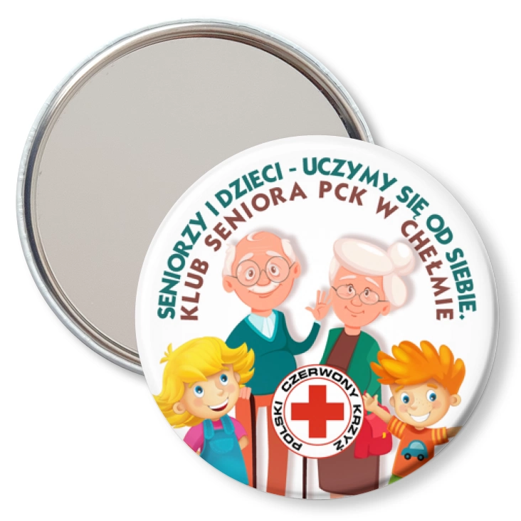 przypinka lusterko Klub Seniora PCK w Chełmie