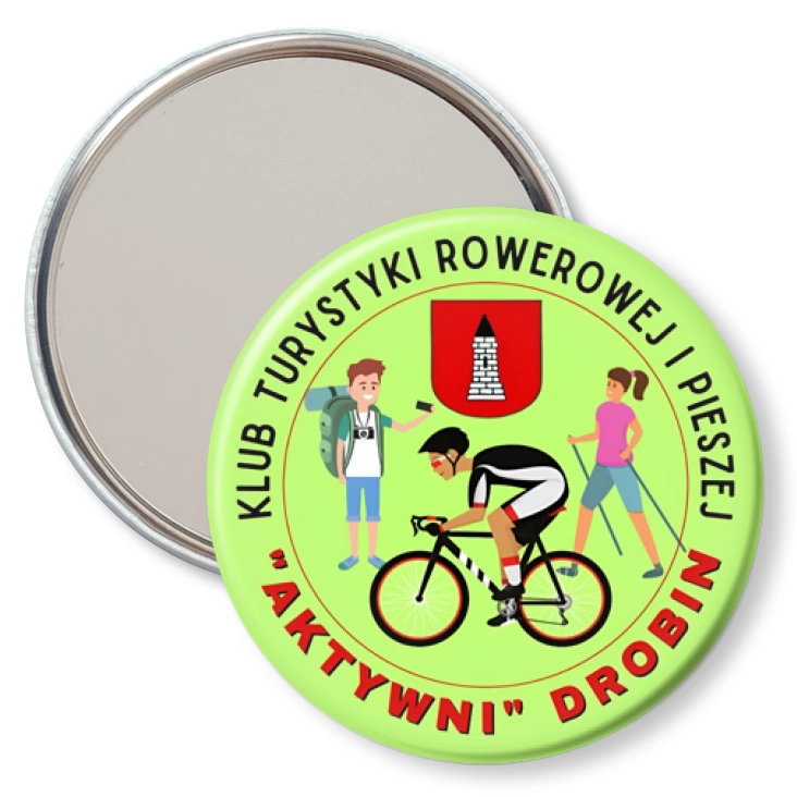 przypinka lusterko Klub Turystyki Rowerowej i Pieszej Aktywni Drobin