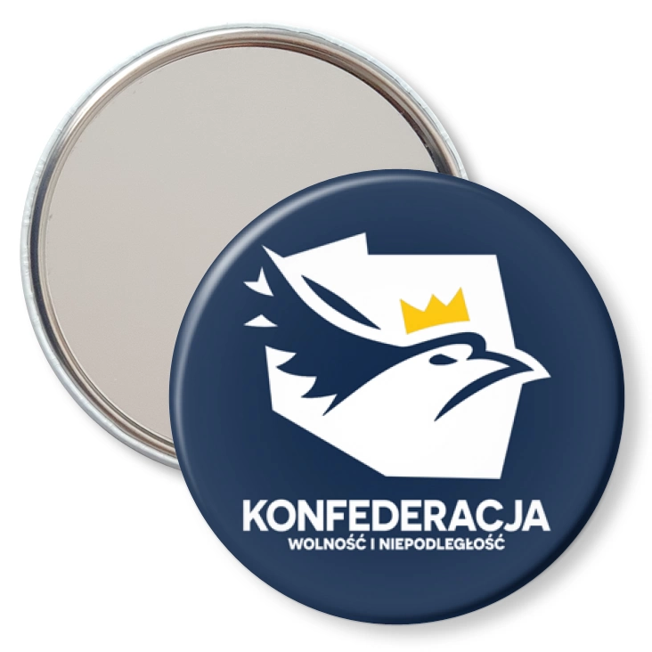 przypinka lusterko Konfederacja logo w inwersji