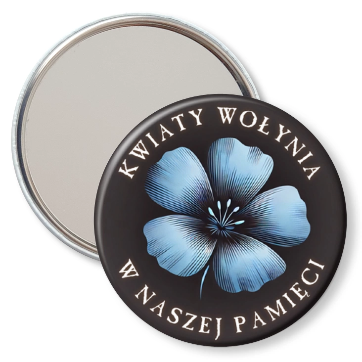 przypinka lusterko Kwiaty Wołynia