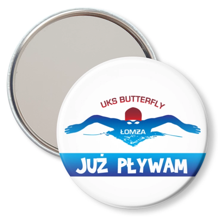 przypinka lusterko Już pływam UKS Butterfly